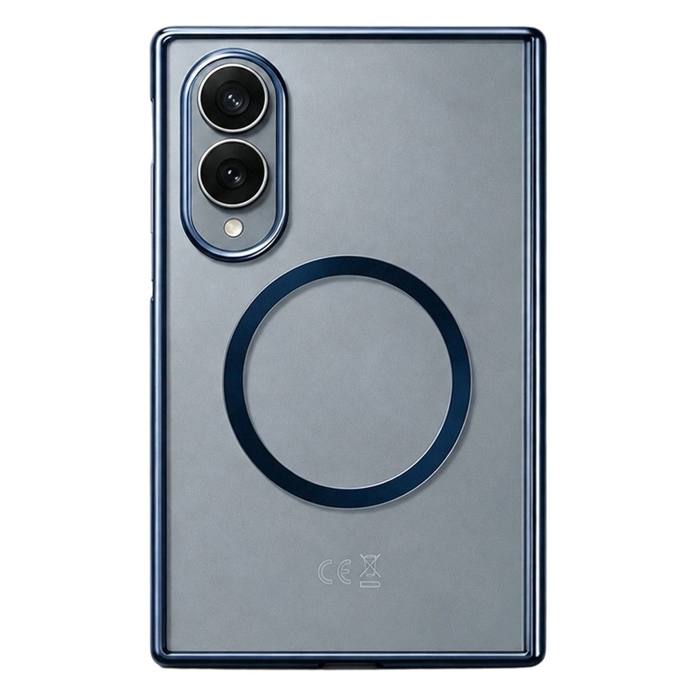 Til Samsung Galaxy Z Fold8 Magnetisk Etui Galvaniseret Gennemsigtig PC Foldbar Telefoncover med Hærdet Glas Skærmbeskytter