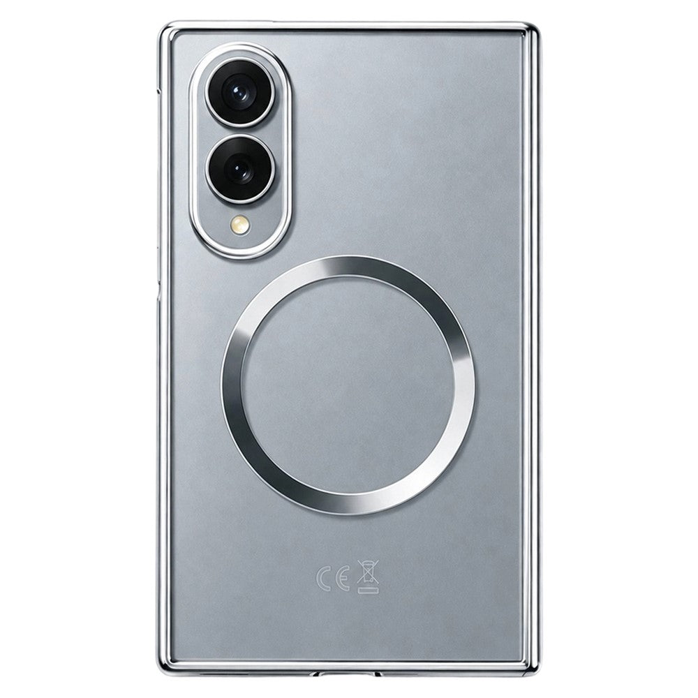 Til Samsung Galaxy Z Fold8 Magnetisk Etui Galvaniseret Gennemsigtig PC Foldbar Telefoncover med Hærdet Glas Skærmbeskytter