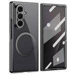 For Samsung Galaxy Z Fold8 Ultra Magnetic Case Electroplated Transparent PC Folding Phone Cover with Tempered Glass Screen Protector