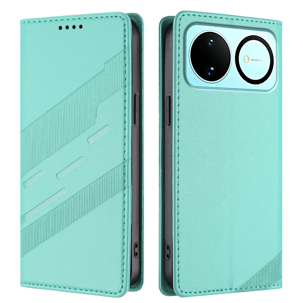 Til Huawei nova 16 5G Etui 009 Punk Stil Præget Pung Stander Folio Flip Læder Cover