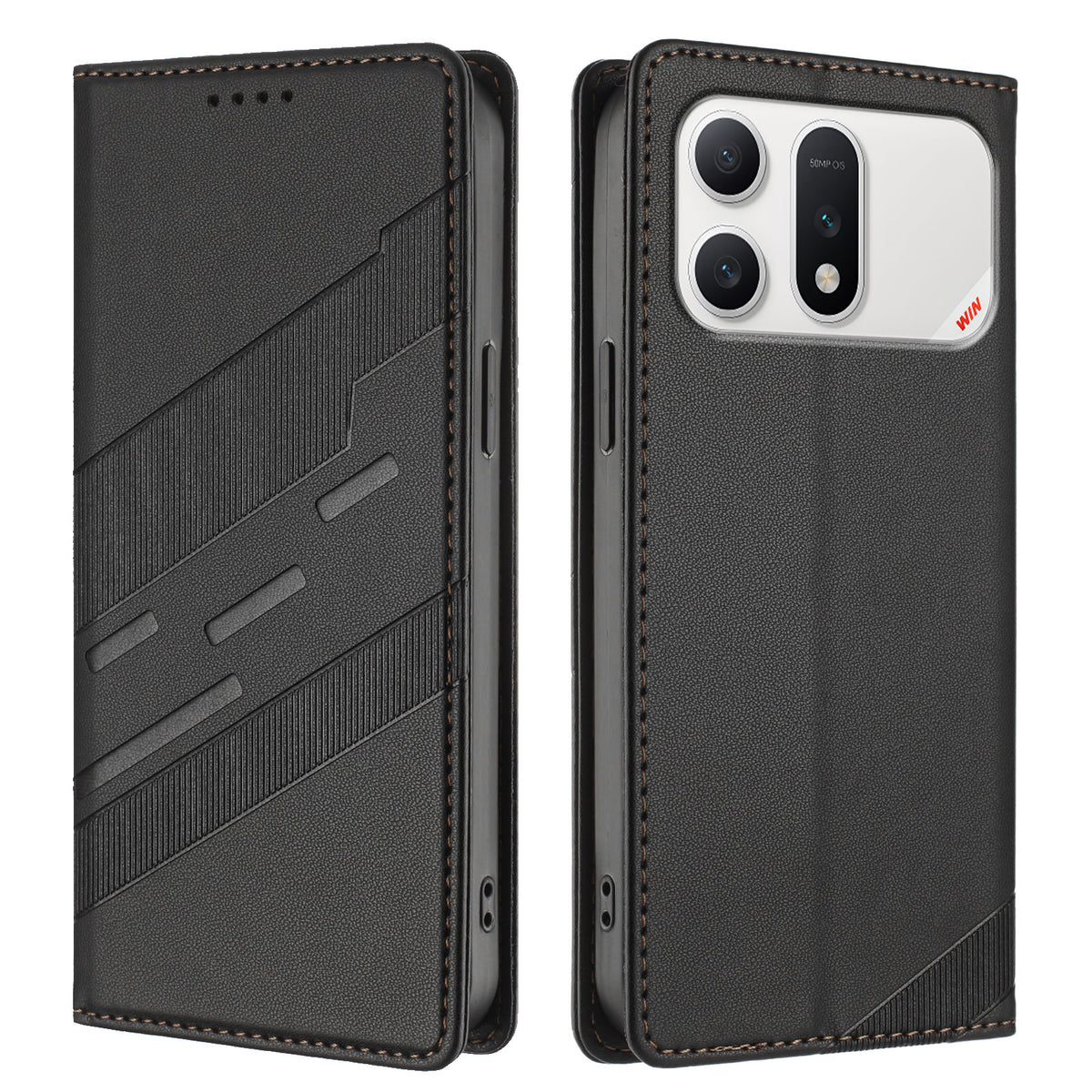 For Honor Win Turbo 5G Cover 009 Punk Stil Præget Pung Stand Folio Flip Læderetui