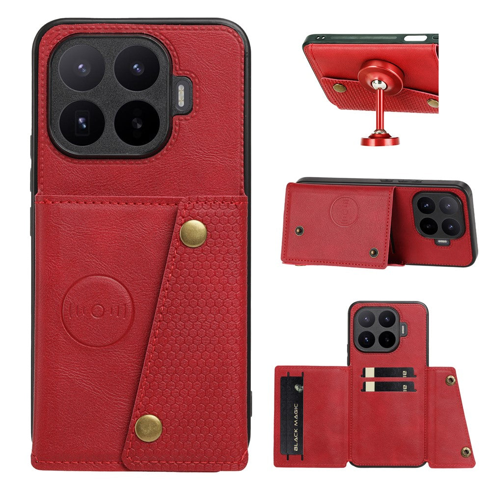 For Xiaomi 17T Case with Card Slots Kickstand Leather + TPU Phone Cover
