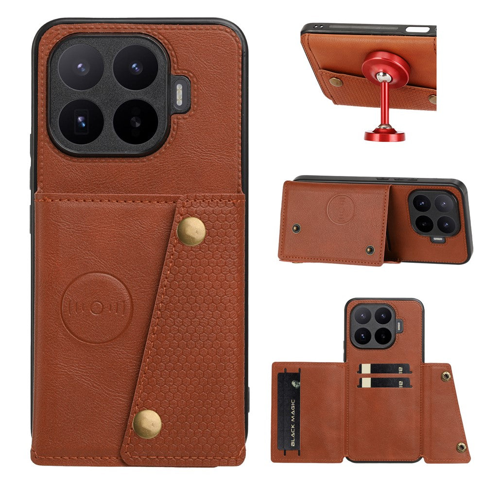 For Xiaomi 17T Case with Card Slots Kickstand Leather + TPU Phone Cover