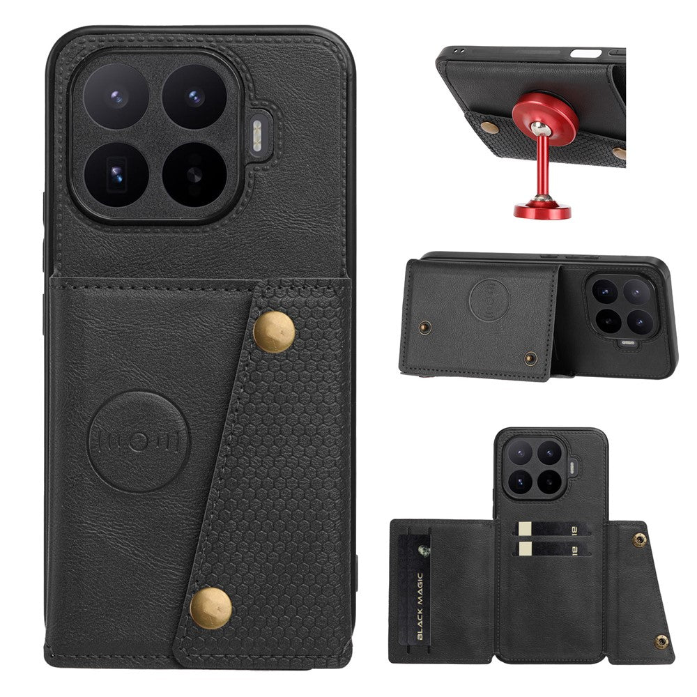 For Xiaomi 17T Case with Card Slots Kickstand Leather + TPU Phone Cover