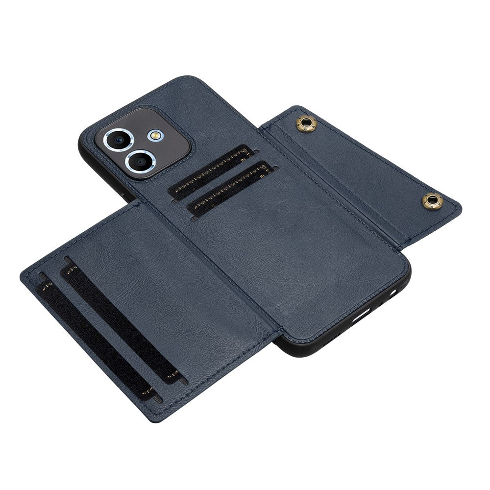 Xiaomi Redmi Note 17 4G (Global) / Note 17 5G (Global) / Note 17 (Indien / Kina) 5G-skal med kortplatser, stativ, läder + TPU-mobilskal