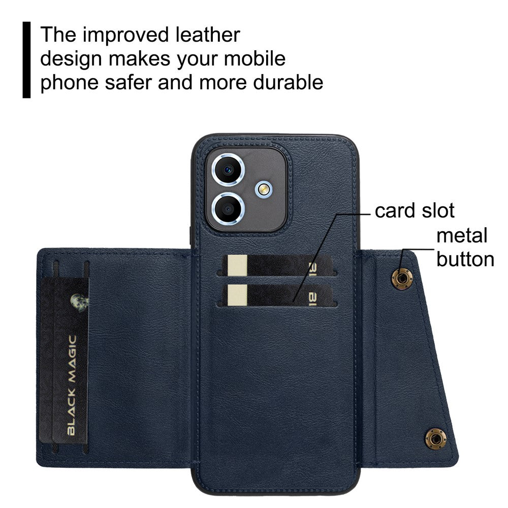 Xiaomi Redmi Note 17 4G (Global) / Note 17 5G (Global) / Note 17 (Indien / Kina) 5G-cover med kortpladser, stativ og læder + TPU-mobilcover