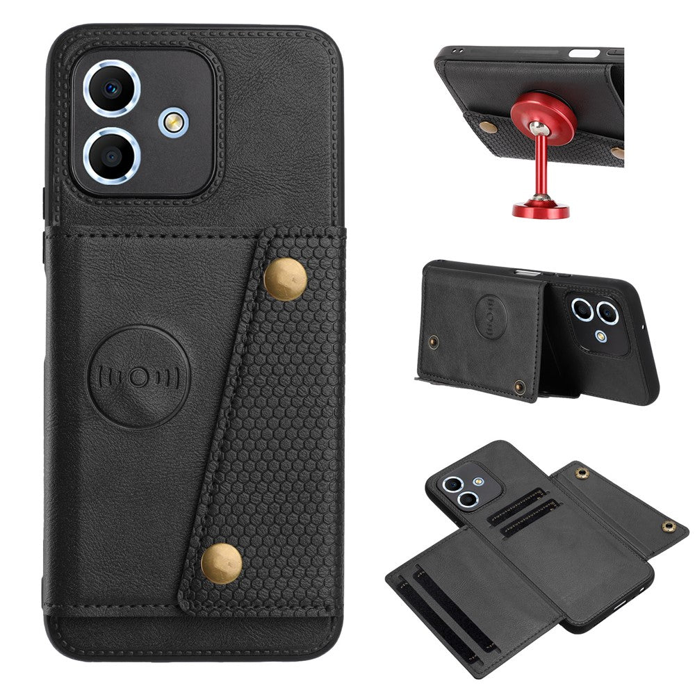 Xiaomi Redmi Note 17 4G (Global) / Note 17 5G (Global) / Note 17 (Indien / Kina) 5G-cover med kortpladser, stativ og læder + TPU-mobilcover