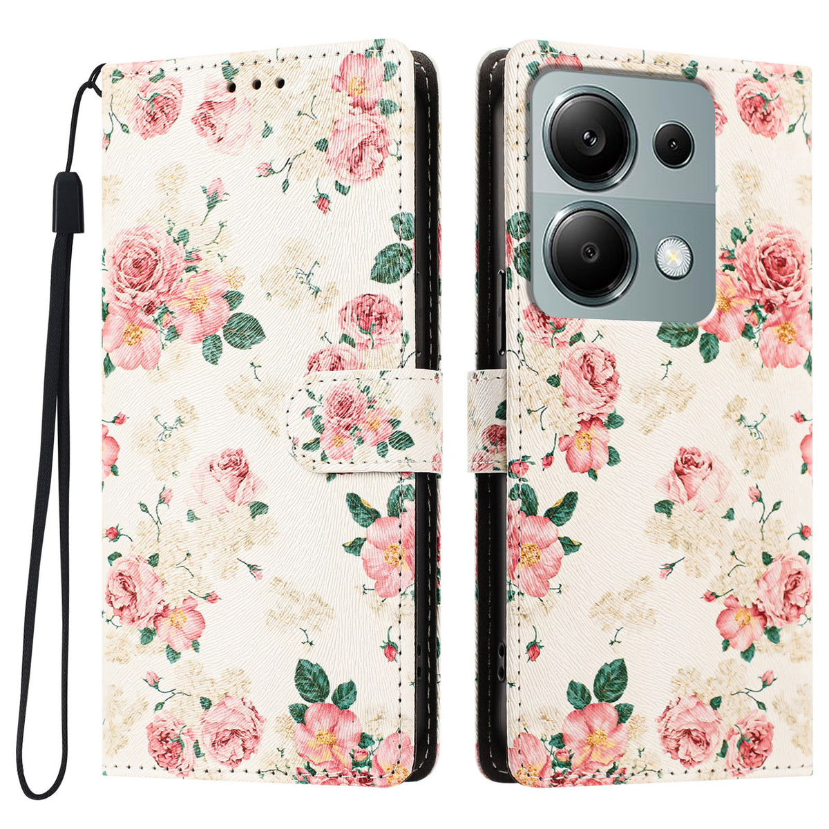 For Xiaomi Redmi 17 5G / Xiaomi Redmi 17 4G Case Pattern Printed PU Leather Flip Wallet Phone Cover with Wrist Strap