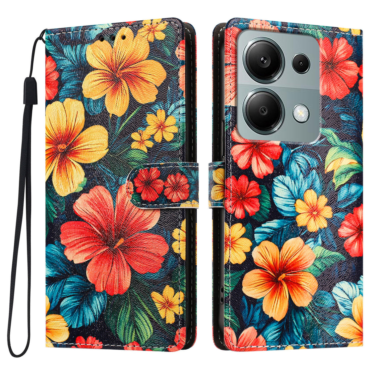 For Xiaomi Redmi 17 5G / Xiaomi Redmi 17 4G Case Pattern Printed PU Leather Flip Wallet Phone Cover with Wrist Strap