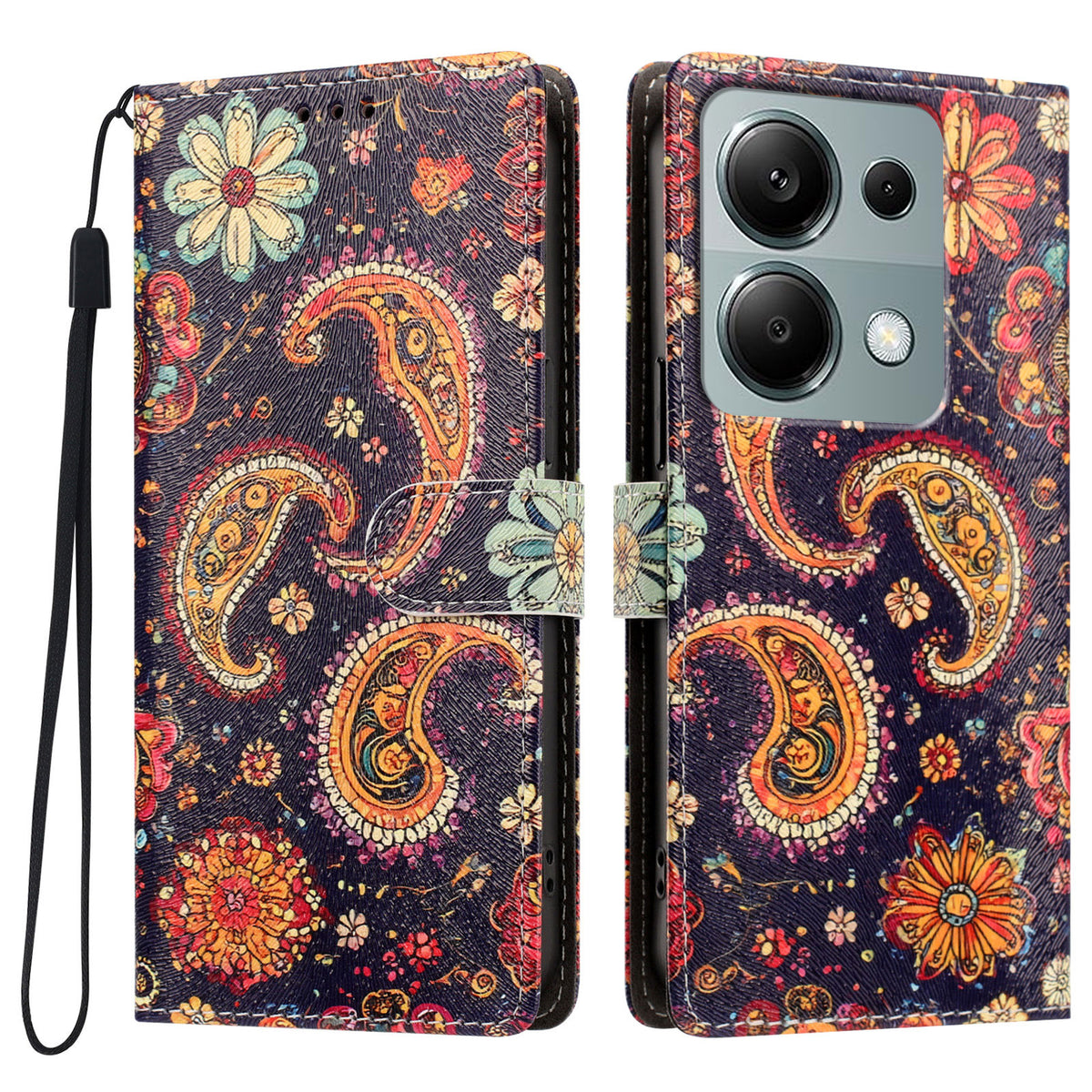 For Xiaomi Redmi 17 5G / Xiaomi Redmi 17 4G Case Pattern Printed PU Leather Flip Wallet Phone Cover with Wrist Strap