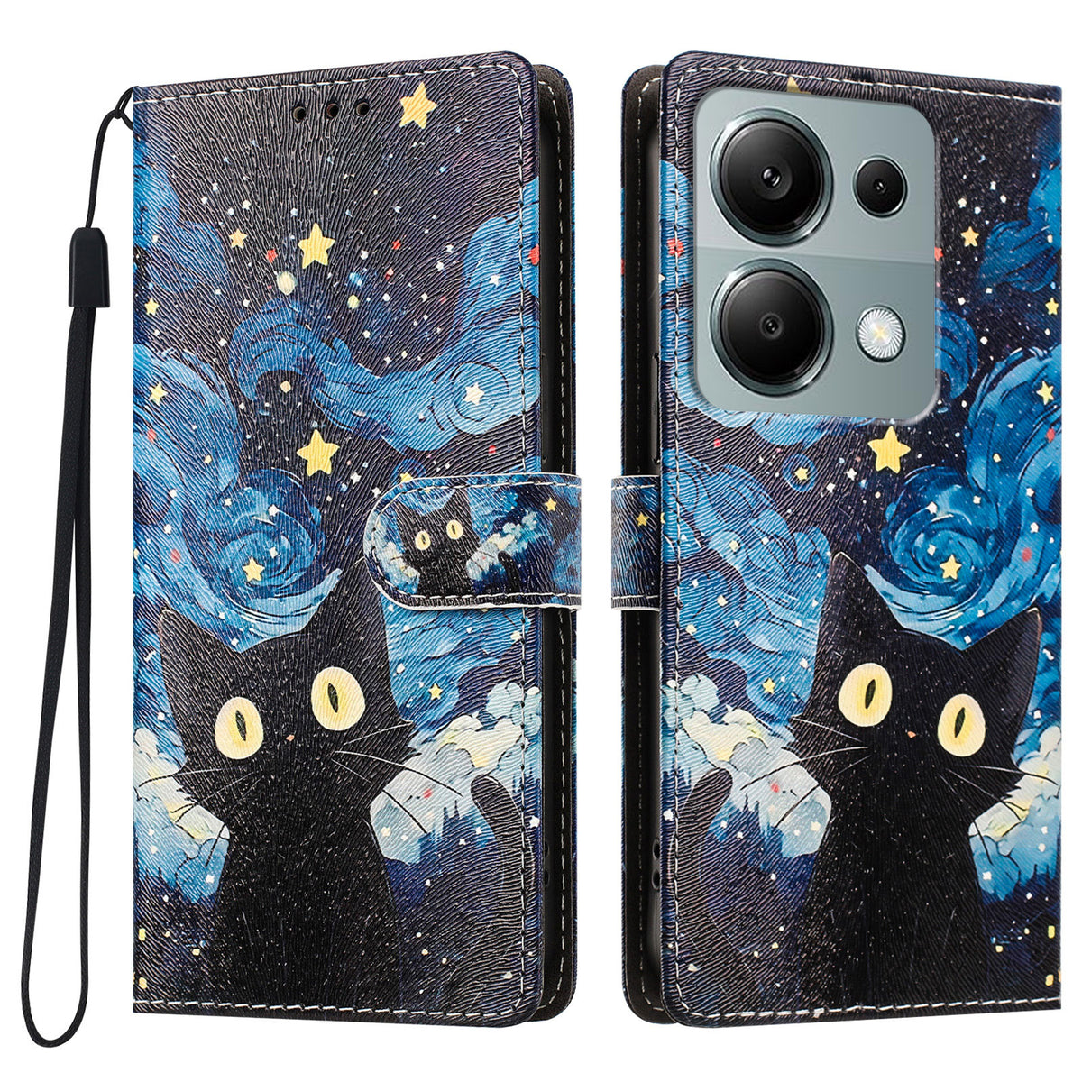 For Xiaomi Redmi 17 5G / Xiaomi Redmi 17 4G Case Pattern Printed PU Leather Flip Wallet Phone Cover with Wrist Strap