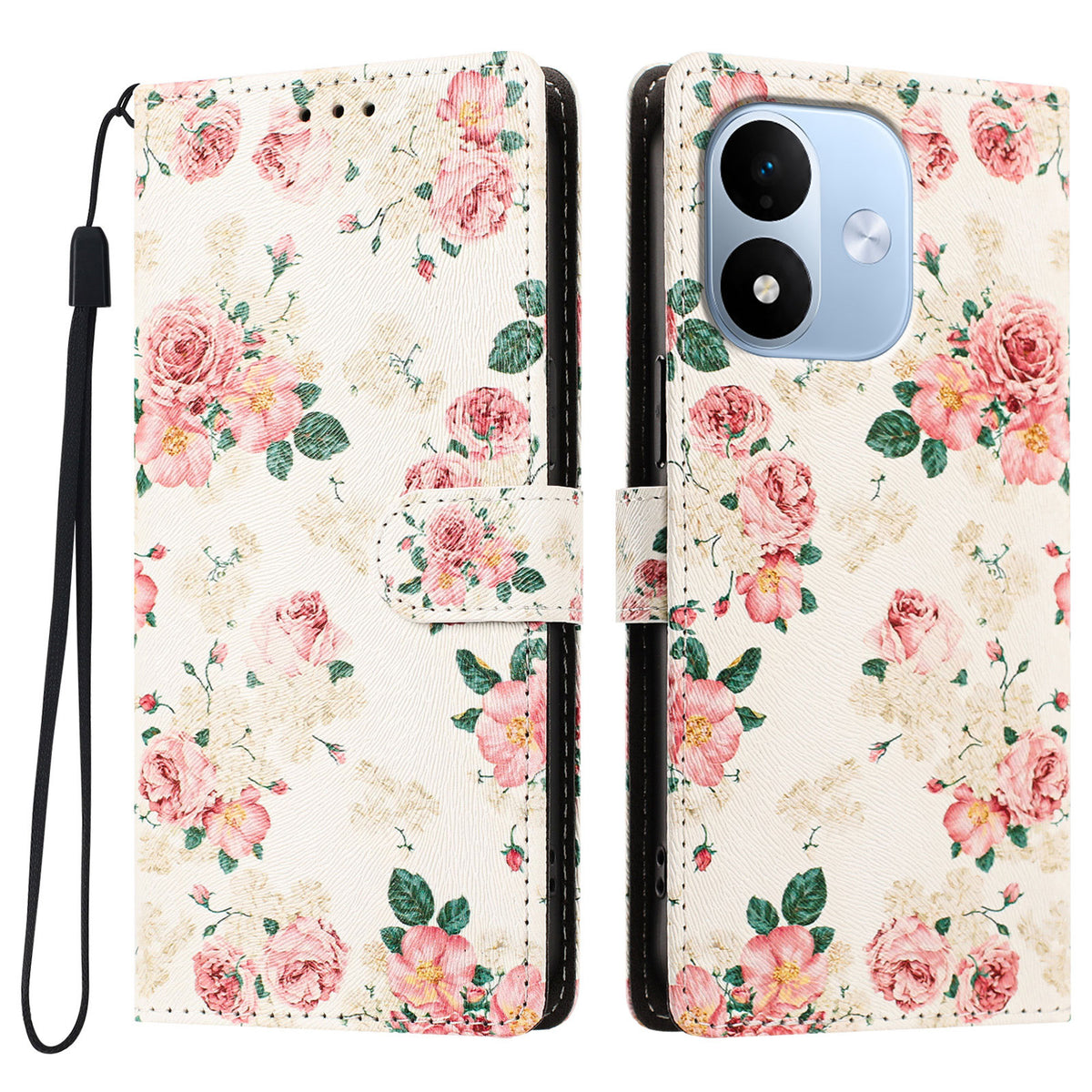 For Xiaomi Redmi Note 17 4G (Global) / Note 17 5G (Global) / Note 17 (India / China) 5G Case Pattern Printed PU Leather Flip Wallet Phone Cover with Wrist Strap