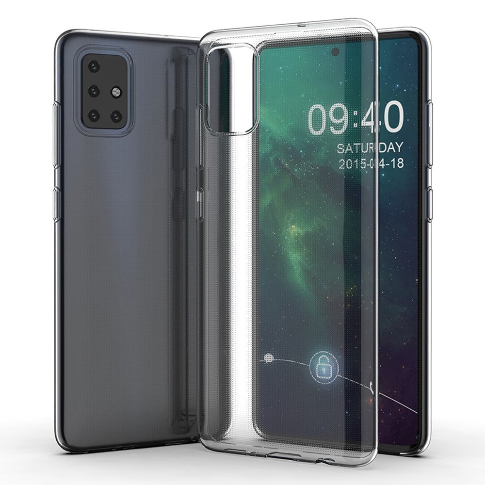Samsung Galaxy A51 4G SM-A515 Anti-gulning Transparent Skyddande mobilskal Anti-fall Ultratunt Mjukt TPU Mobilskal