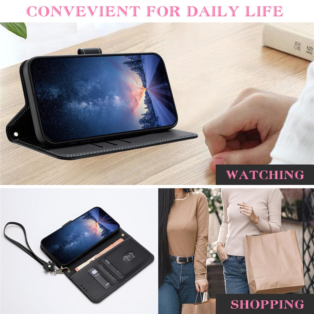 For Xiaomi Redmi 17 4G  /  Redmi 17 5G Case Bowknot Decor Wallet Leather Phone Cover with Wrist Strap