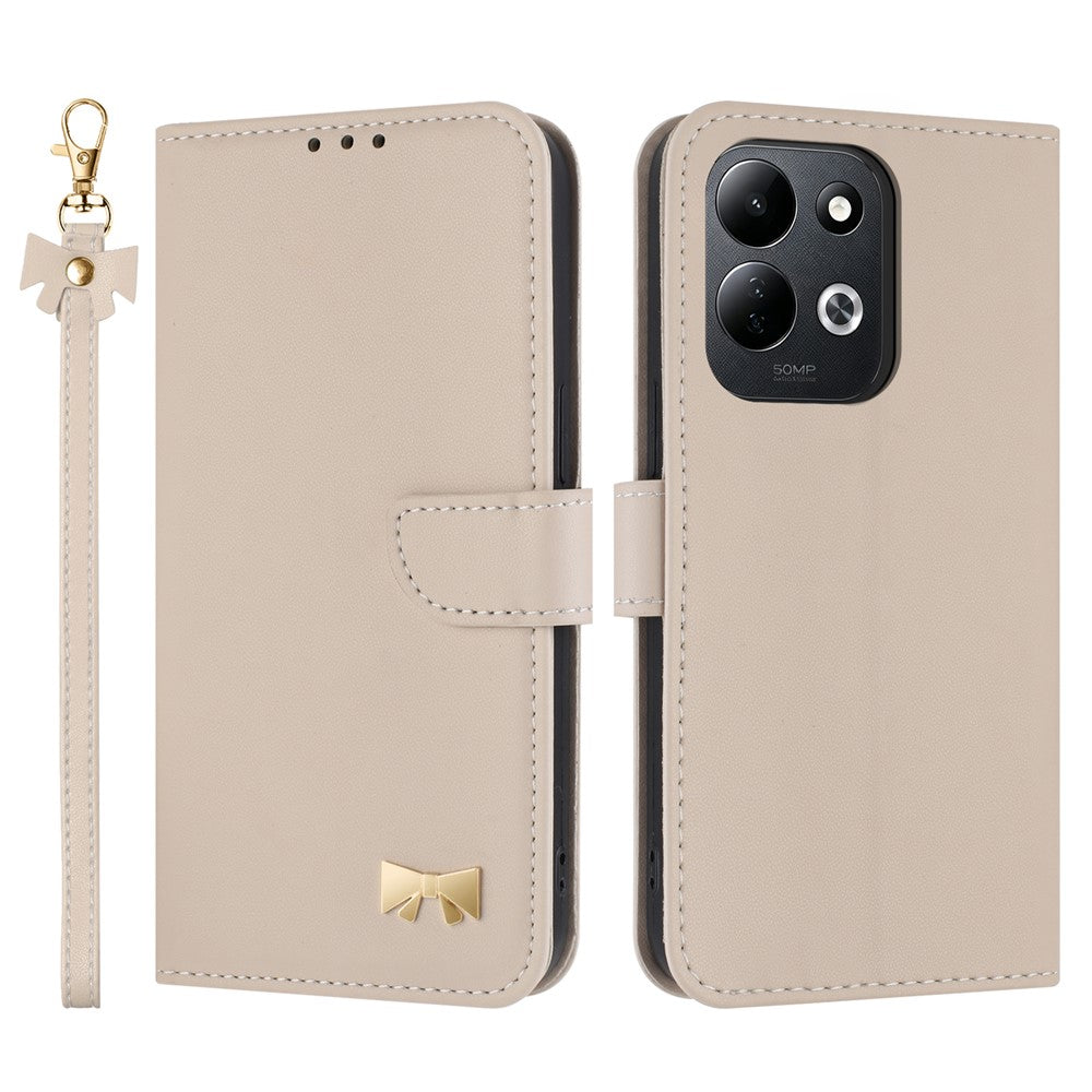 For Xiaomi Redmi 17 4G  /  Redmi 17 5G Case Bowknot Decor Wallet Leather Phone Cover with Wrist Strap