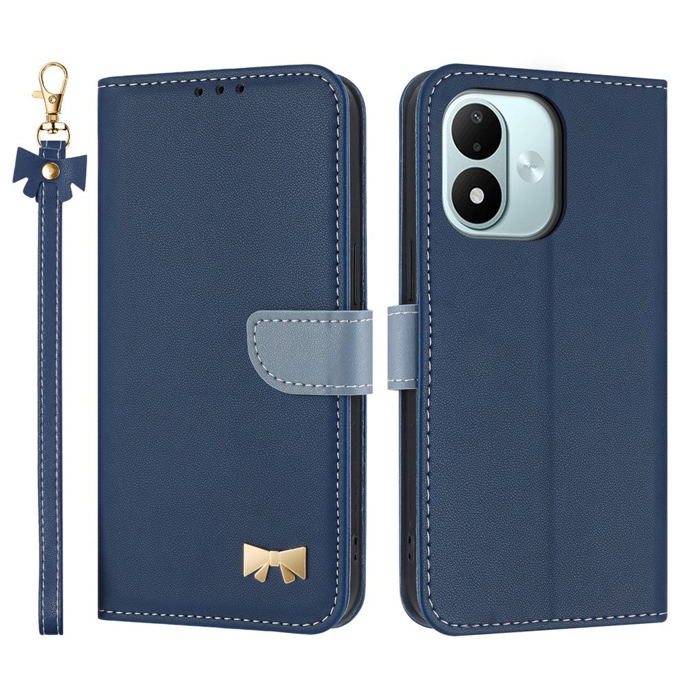 For Xiaomi Redmi Note 17 4G (Global) / Note 17 5G (Global) / Note 17 (India / China) 5G Case Bowknot Decor Wallet Leather Phone Cover with Wrist Strap