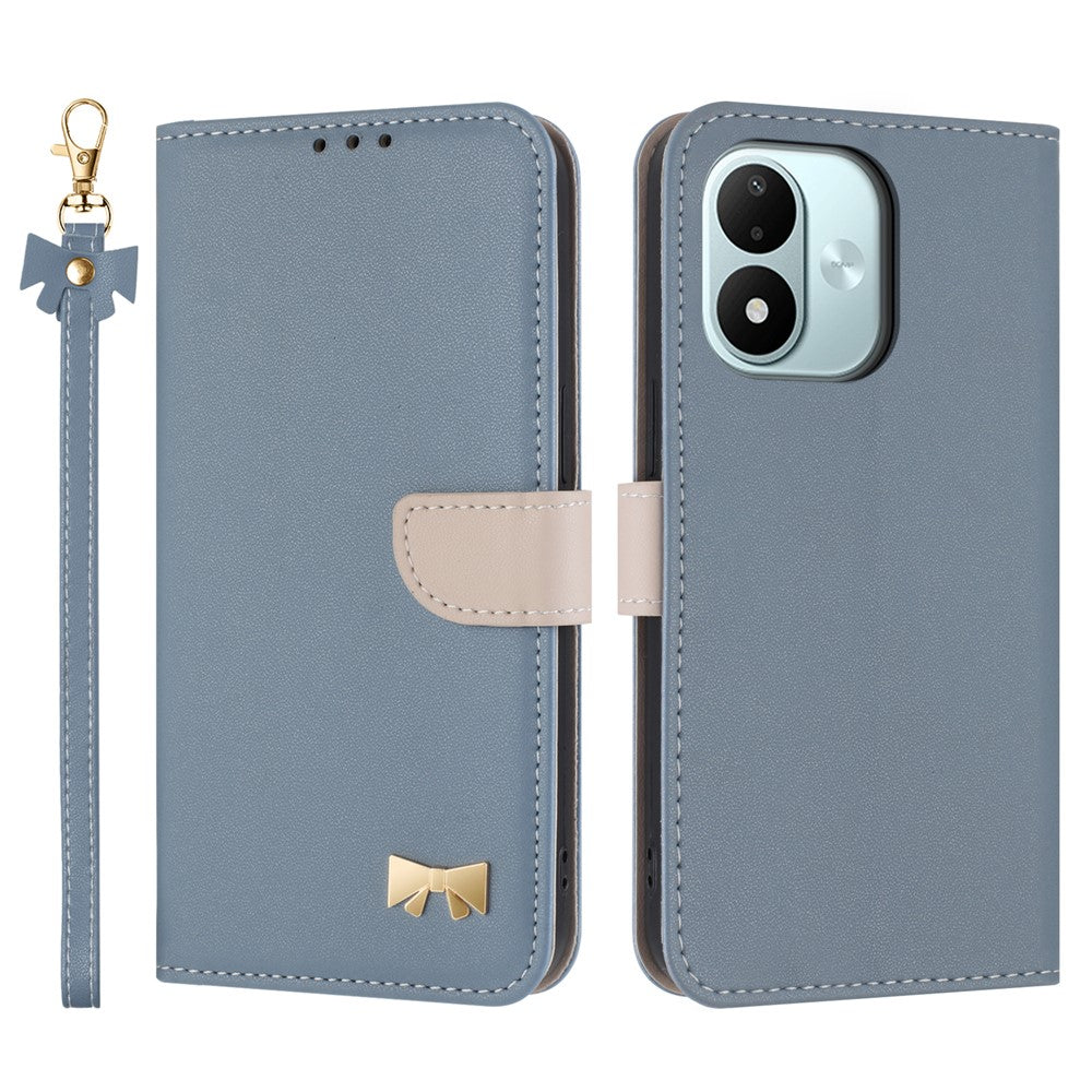 For Xiaomi Redmi Note 17 4G (Global) / Note 17 5G (Global) / Note 17 (India / China) 5G Case Bowknot Decor Wallet Leather Phone Cover with Wrist Strap