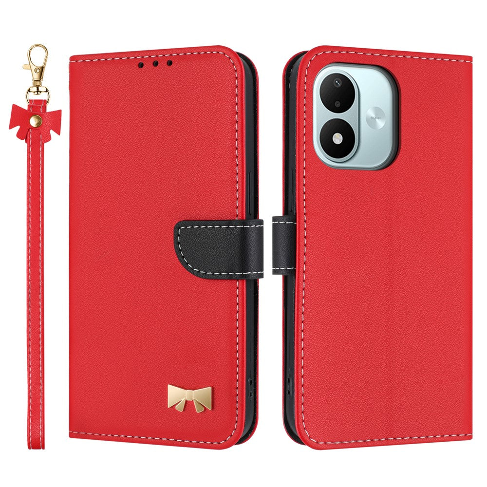 For Xiaomi Redmi Note 17 4G (Global) / Note 17 5G (Global) / Note 17 (India / China) 5G Case Bowknot Decor Wallet Leather Phone Cover with Wrist Strap