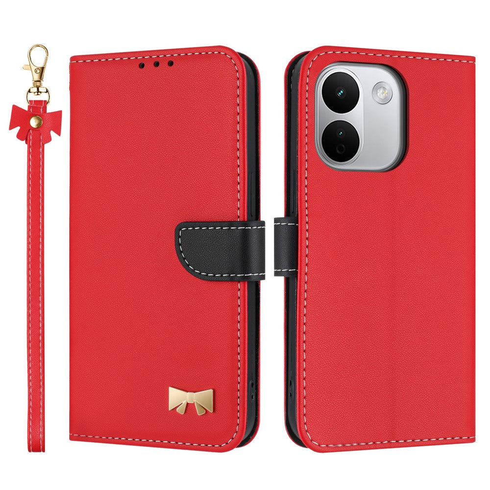For Xiaomi Redmi Note 17 Pro+ 5G Case Bowknot Decor Wallet Leather Phone Cover with Wrist Strap