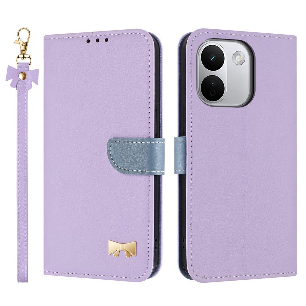 For Xiaomi Redmi Note 17 Pro+ 5G Case Bowknot Decor Wallet Leather Phone Cover with Wrist Strap