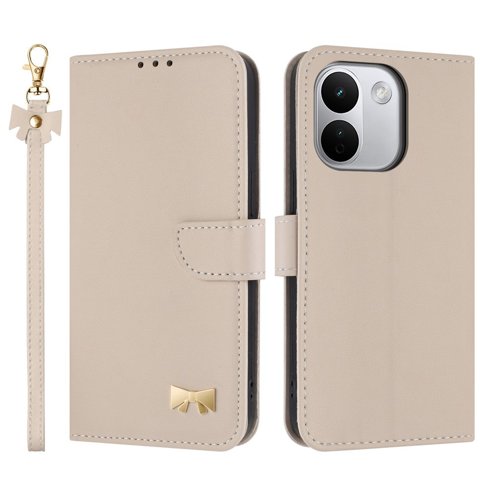 For Xiaomi Redmi Note 17 Pro+ 5G Case Bowknot Decor Wallet Leather Phone Cover with Wrist Strap