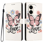 For Honor Play 80 Plus 5G / Honor X7e 4G Case Pattern Printed PU Leather Flip Wallet Phone Cover with Wrist Strap