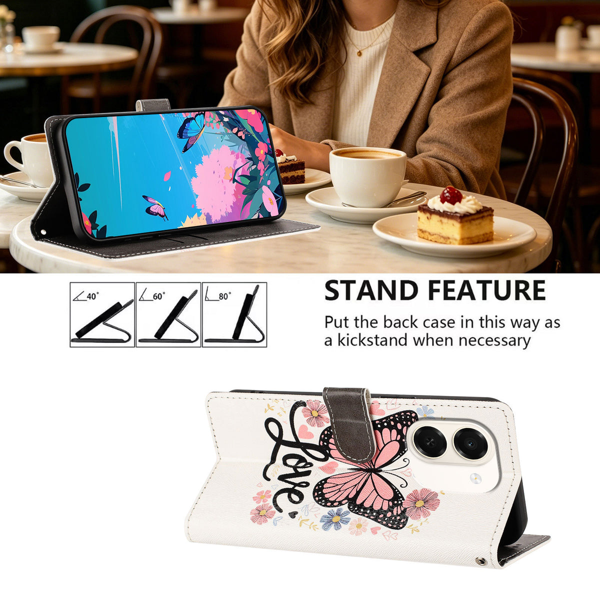 For Honor Play 80 Plus 5G / Honor X7e 4G Case Pattern Printed PU Leather Flip Wallet Phone Cover with Wrist Strap