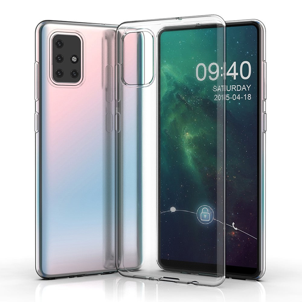 Samsung Galaxy A71 4G SM-A715 Transparent mjukt TPU-mobilskal Ultratunt icke-gulnande skyddande mobilmobilskal