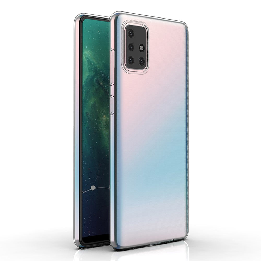 Samsung Galaxy A71 4G SM-A715 Transparent mjukt TPU-mobilskal Ultratunt icke-gulnande skyddande mobilmobilskal