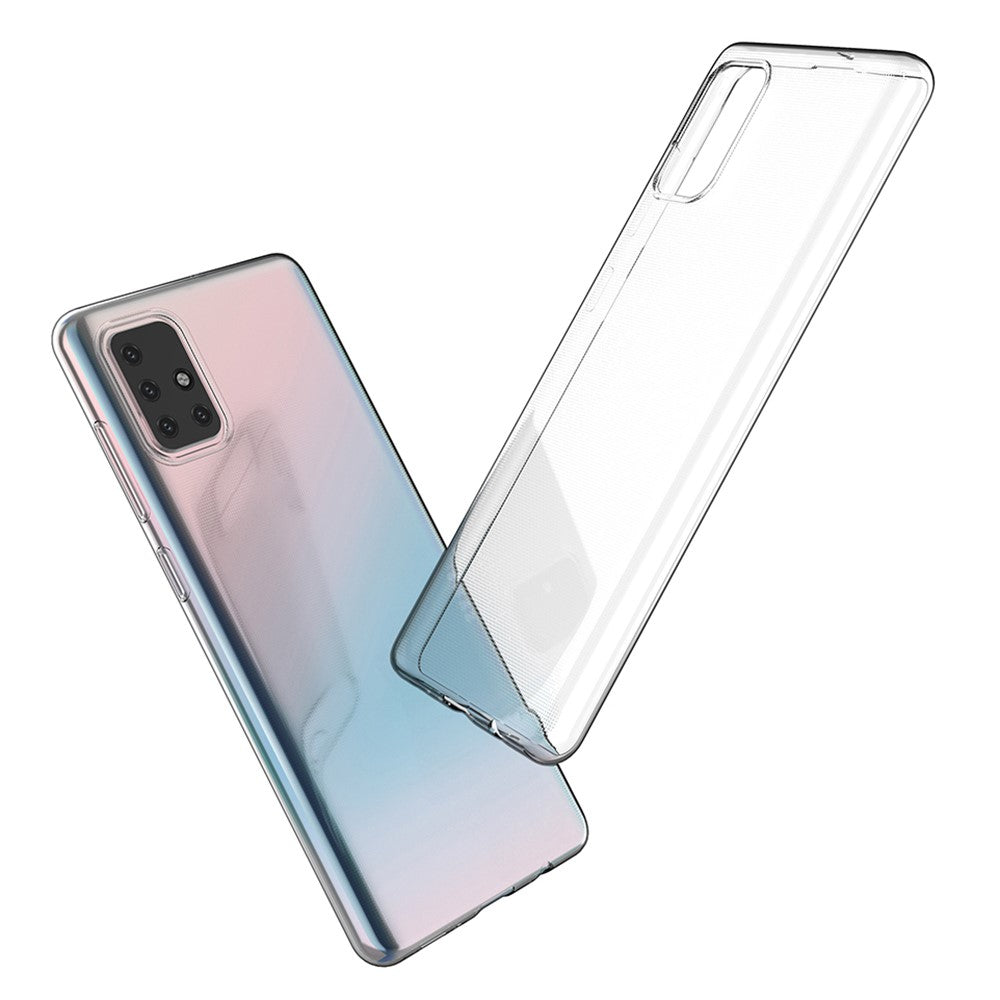 Samsung Galaxy A71 4G SM-A715 Transparent mjukt TPU-mobilskal Ultratunt icke-gulnande skyddande mobilmobilskal