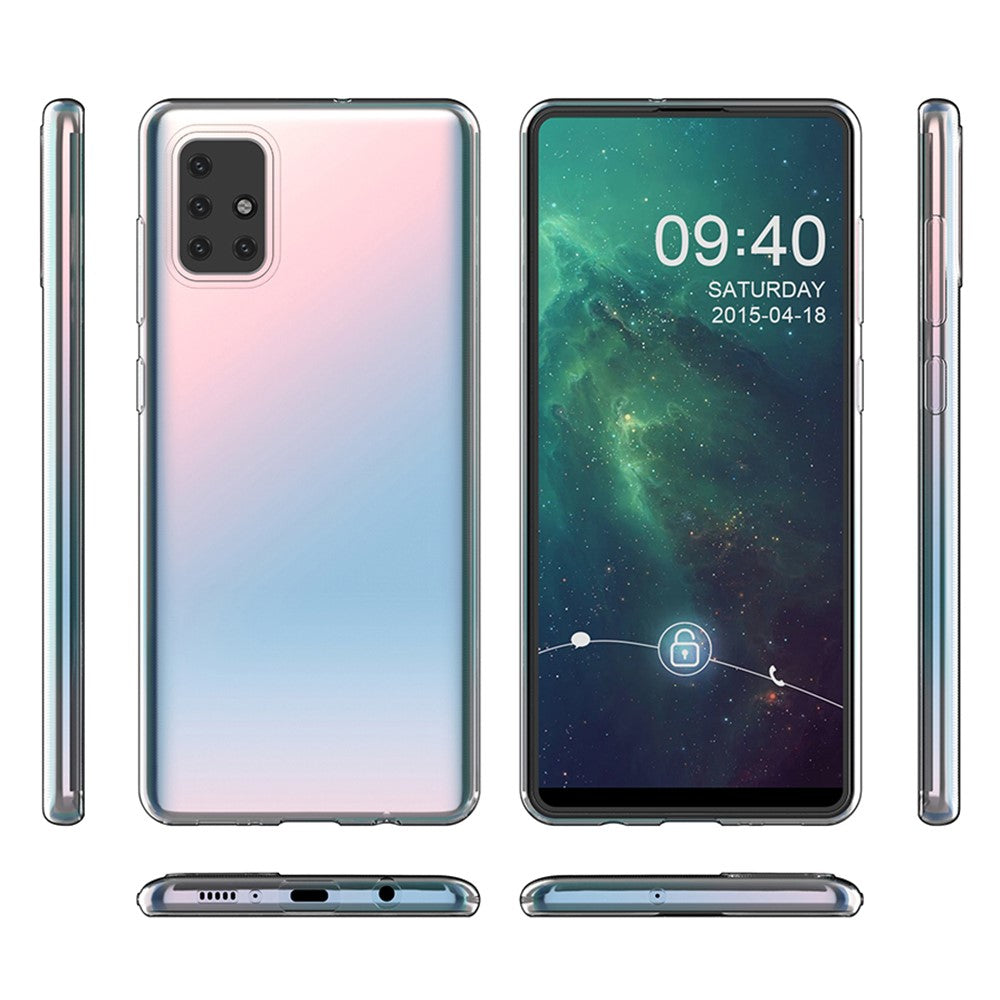 Samsung Galaxy A71 4G SM-A715 Transparent mjukt TPU-mobilskal Ultratunt icke-gulnande skyddande mobilmobilskal