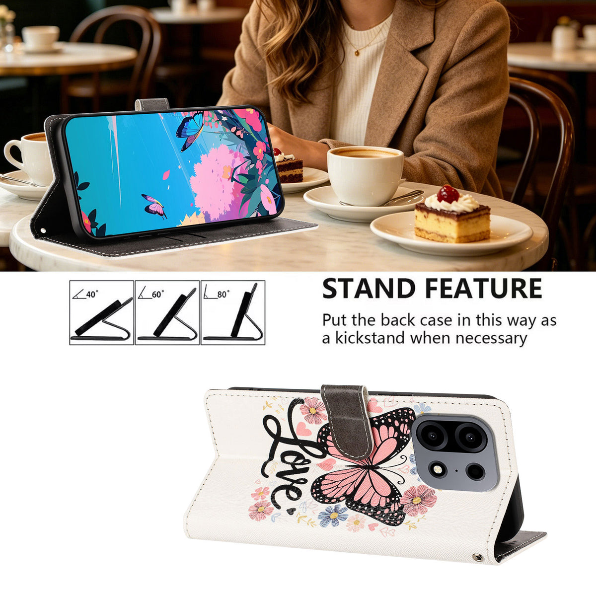 For OnePlus Turbo 6X Pro 5G Case Pattern Printed PU Leather Flip Wallet Phone Cover with Wrist Strap