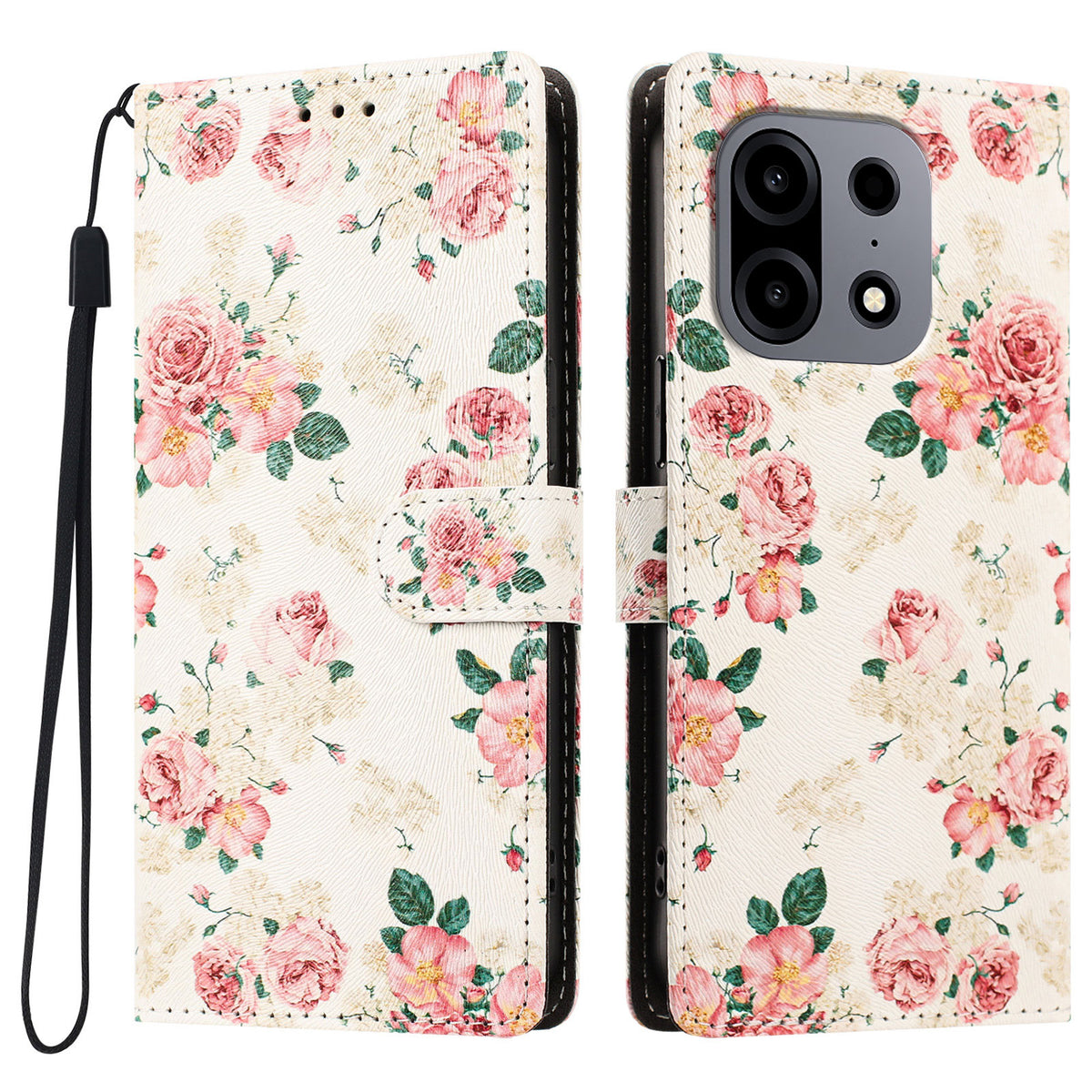 For OnePlus Turbo 6X Pro 5G Case Pattern Printed PU Leather Flip Wallet Phone Cover with Wrist Strap