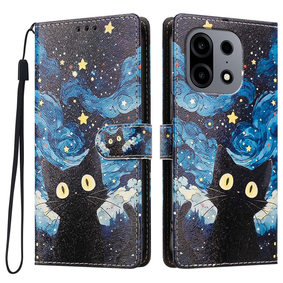 For OnePlus Turbo 6X Pro 5G Case Pattern Printed PU Leather Flip Wallet Phone Cover with Wrist Strap