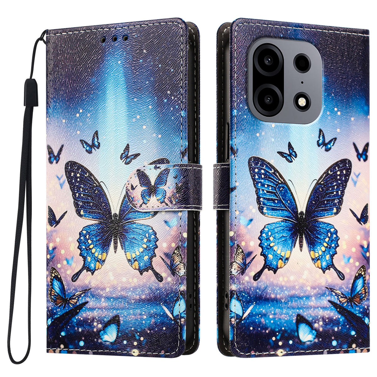 For OnePlus Turbo 6X Pro 5G Case Pattern Printed PU Leather Flip Wallet Phone Cover with Wrist Strap