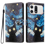 For Honor Win Turbo 5G Cover Mønstret PU Læder Flip Cover med Kortholder og Håndledsrem