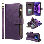 For Xiaomi 17T Pro Leather Case 9 Card Slots Zipper Pocket Phone Cover with Wrist Strap