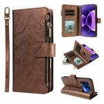 For Xiaomi 17T Pro Leather Case 9 Card Slots Zipper Pocket Phone Cover with Wrist Strap