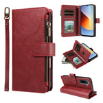 For Xiaomi Redmi A7 Pro 4G (171.56mm) Leather Case 9 Card Slots Zipper Pocket Phone Cover with Wrist Strap