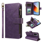 For Xiaomi Redmi A7 Pro 4G (171.56mm) Leather Case 9 Card Slots Zipper Pocket Phone Cover with Wrist Strap