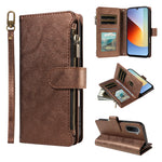 For Xiaomi Redmi A7 Pro 4G (171.56mm) Leather Case 9 Card Slots Zipper Pocket Phone Cover with Wrist Strap