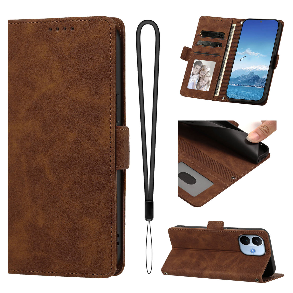 For Xiaomi Redmi Note 17 Pro Max 5G / Note 17 Pro+ 5G Case Skin-touch PU Leather Flip Wallet Phone Cover with Wrist Strap