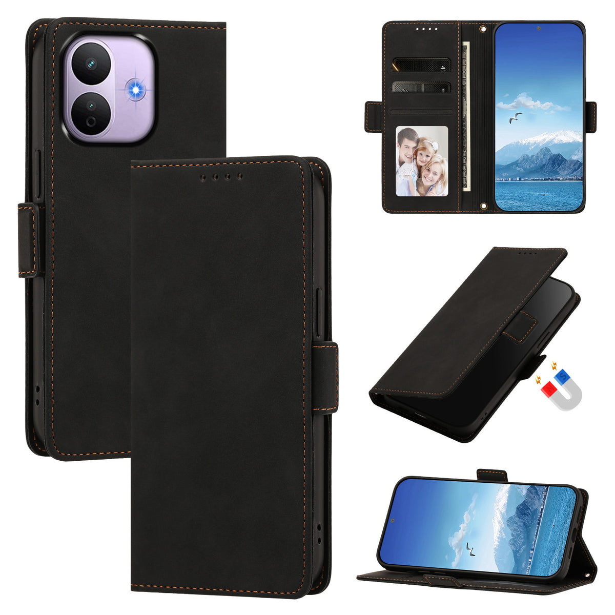 For Xiaomi Redmi Note 17 Pro 5G Case Skin-touch PU Leather Flip Wallet Phone Cover with Wrist Strap