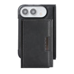 For iPhone Fold Magnetic Case Tri-fold Card Bag Kickstand PU Leather Coated TPU Cover