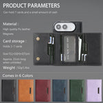 For iPhone Fold Magnetic Case Tri-fold Card Bag Kickstand PU Leather Coated TPU Cover
