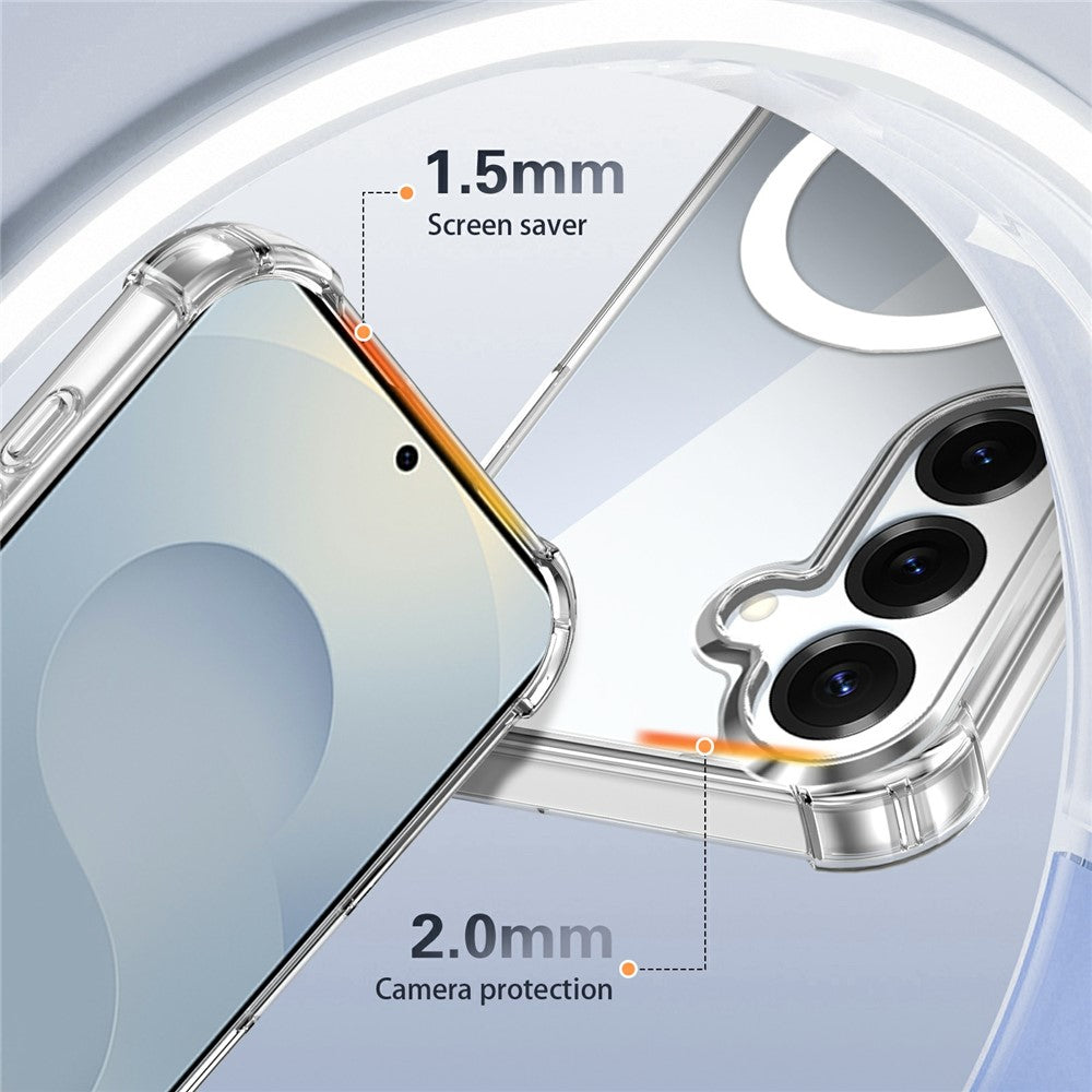 Samsung Galaxy S26+ Magnetiskt skal Fyra hörn Fallskydd TPU + PC Genomskinligt mobilskal
