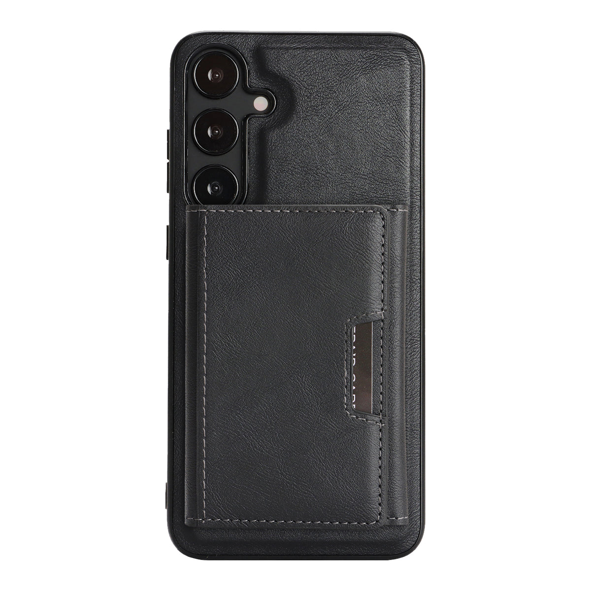 For Samsung Galaxy S26+ Magnetic Case Tri-fold Card Bag Kickstand PU Leather Coated TPU Cover