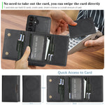 For Samsung Galaxy S26+ Magnetic Case Tri-fold Card Bag Kickstand PU Leather Coated TPU Cover