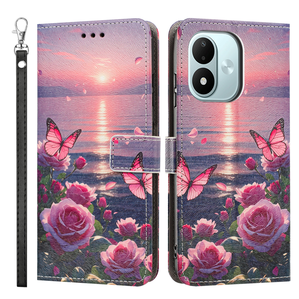 For Xiaomi Redmi Note 17 4G (Global) / Note 17 5G (Global) / Note 17 (India / China) 5G Case Pattern Printing PU Leather Flip Wallet Phone Cover with Wrist Strap