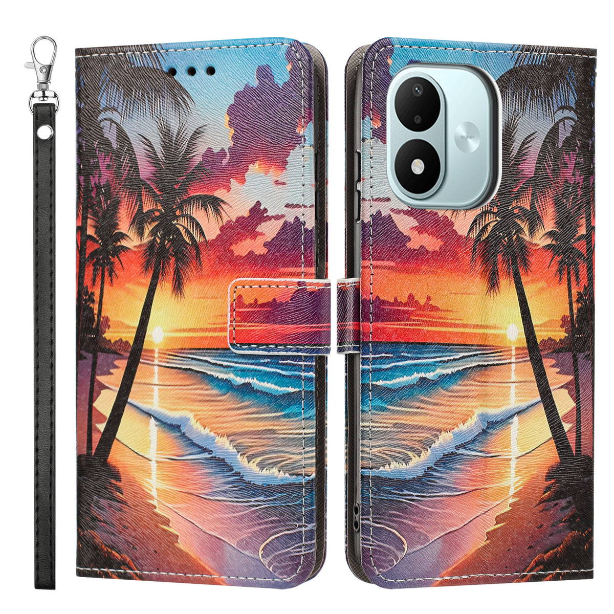 For Xiaomi Redmi Note 17 4G (Global) / Note 17 5G (Global) / Note 17 (India / China) 5G Case Pattern Printing PU Leather Flip Wallet Phone Cover with Wrist Strap